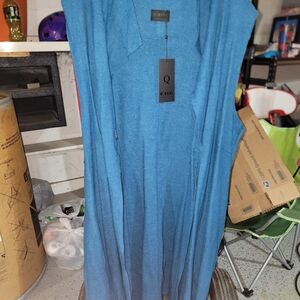New With Tags Q NEEL Nordic Design Blue Sleeveless Cardigan